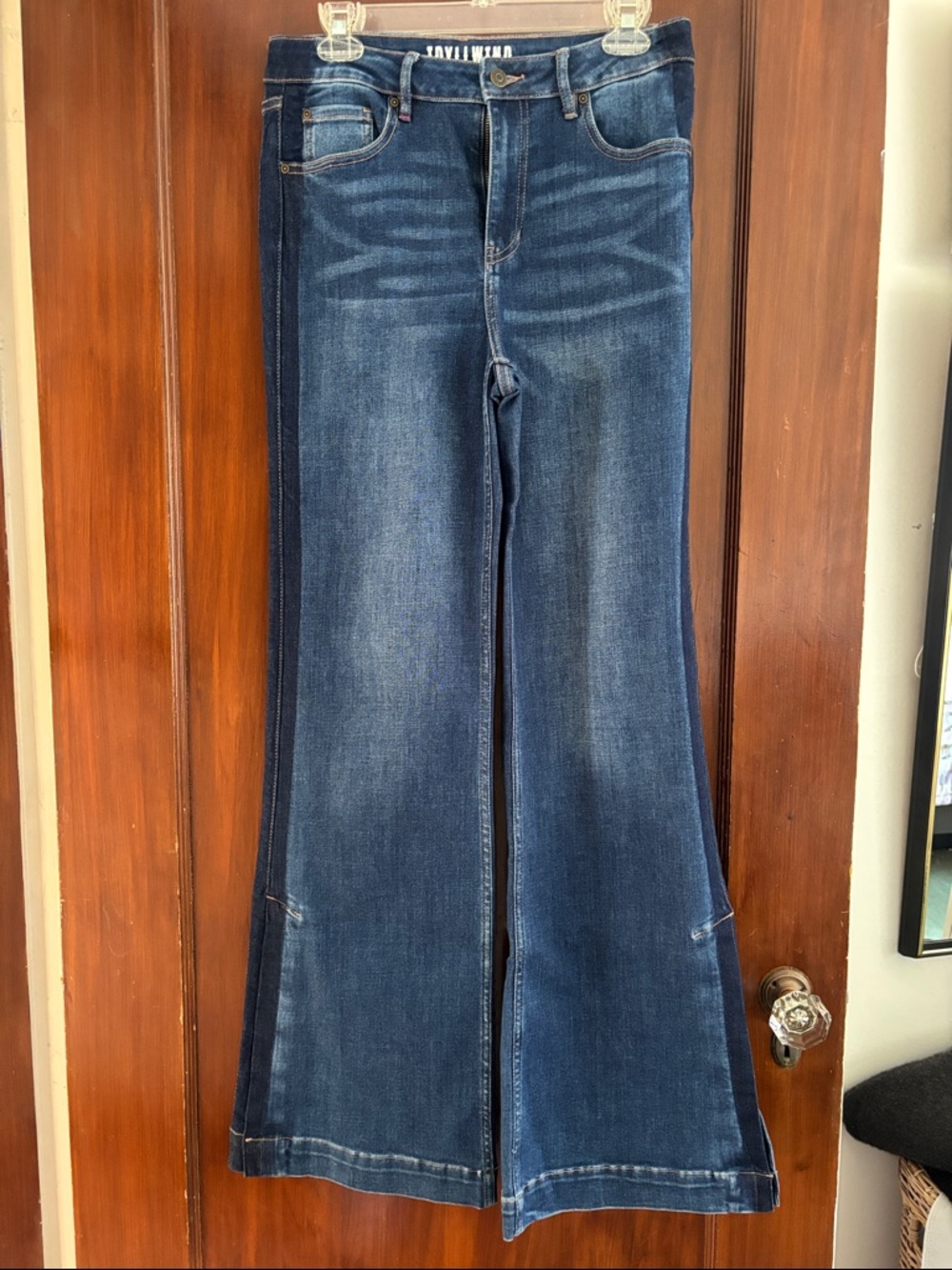 Idyllwind Dark Blue Flare Jeans with Contrast Side Panels